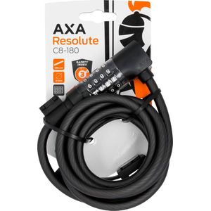 AXA Resolute C8/180 Kabelslot - Slot Voor Fietsen - Code - Gebruiksvriendelijk - 180 cm Lang