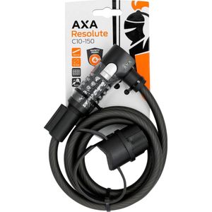 AXA Resolute C10/150 - Kabelslot - Slot voor Fietsen - Code - Gebruiksvriendelijk - 150 cm lang - Diameter 10 mm - Zwart
