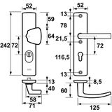 AXA Veiligheidsbeslag (Curve Plus) Zwart geslepen: Knop-Kruk (model S/Blok) PC72 met kerntrekbeveiliging SKG***