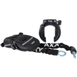 AXA XXL Schwarzer Ringschloss + Satteltasche + ULC100 Halskette