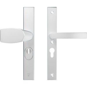 AXA Veiligheidsbeslag (Edge Plus) Smal Aluminium glad: bedienbare Knop-Kruk (model Wing-Blok) PC55 met kerntrekbeveiliging SKG***