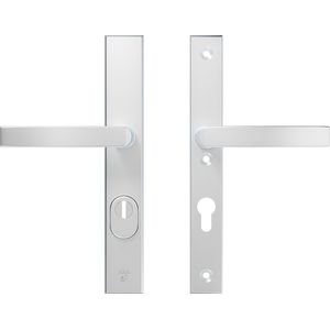 AXA Veiligheidsbeslag (Edge Plus) Smal Aluminium glad: Kruk-Kruk (model Blok) PC72 met kerntrekbeveiliging SKG***