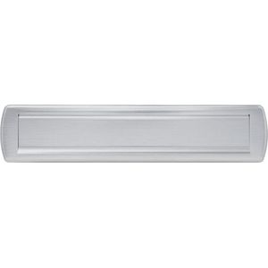 AXA Brievenbus briefplaat (model Curve Plus) Aluminium geslepen: Geluidsdempend en tocht- en waterdicht (340 x 74 mm)