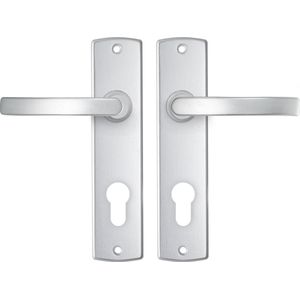 AXA Curve Deurbeslagset – PC72 – Kruk op Schild met Cilindergat – Aluminium