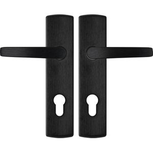 AXA Binnendeurbeslag set (Curve Klik) Zwart geslepen: Kruk (model Curve) op schild met cilindergat PC72