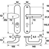 AXA Veiligheidsbeslag Oval Plus kruk Wing+U PC72 anti-kerntrek zwart PC72