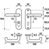 AXA Veiligheidsbeslag Oval Plus kort kruk U PC72 anti-kerntrek zwart PC72