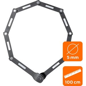 AXA Fold Lite C100 - Fietsslot - Vouwslot - Code sluiting - Voor elk type Fiets - Licht Gewicht - Met Houder - 100 cm lang - Zwart