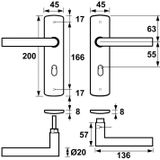 AXA Curve Klik Deurbeslagset Binnendeur - SL55 - Kruk Milan op schild met sleutelgat - Goud geslepen