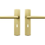 AXA Curve Klik Deurbeslagset Binnendeur - SL55 - Kruk Milan op schild met sleutelgat - Goud geslepen