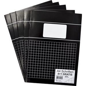 Verhaak 5-pak schriften - Ruit 10mm - A4 Formaat - Zwart