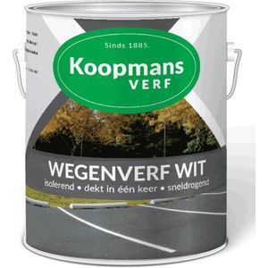 Koopmans Wegenverf | 750 ML | Wit | Sneldrogend | Acrylaat | Klusverf