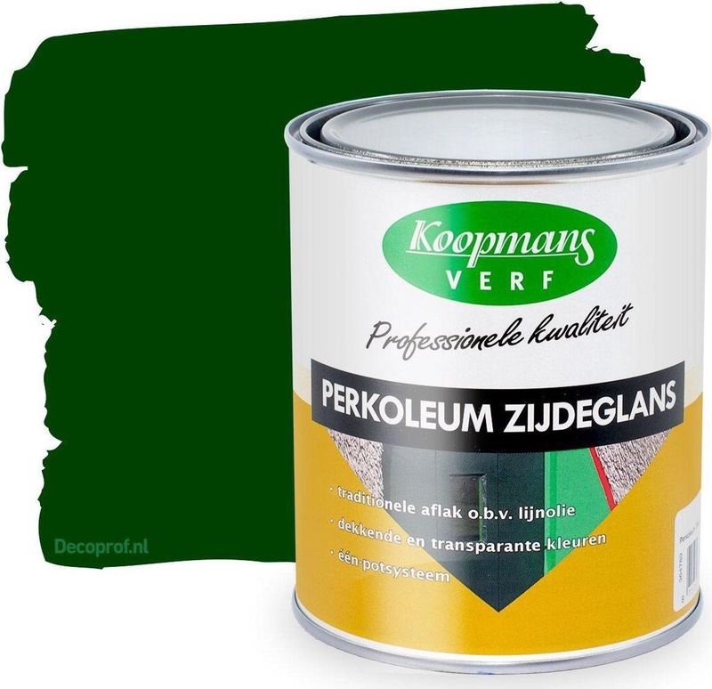 Perkoleum - Zijdeglans - Grachtengroen - 0,75 Ltr - Oplosmiddelarme Verfbeits