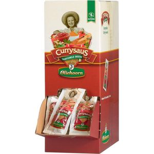 Oliehoorn Currysaus, doos van 150 zakjes van 15 ml