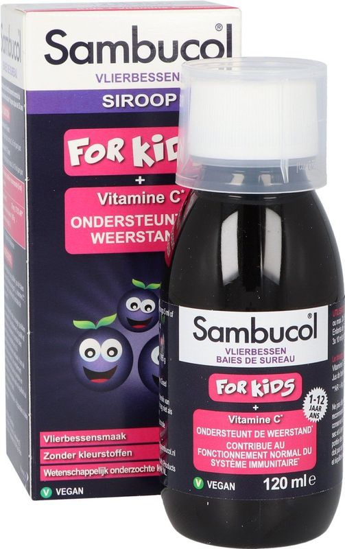 Sambucol - Vlierbessensiroop - 120 ml - Kruidenpreparaat met Vitamine C