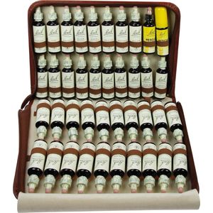 Bach Bloesemremedies set 20ml leder met inhoud  1 set