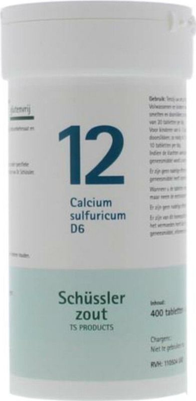 Pfluger Schussler Zout nr 12 Calcium Sulfuricum D6 - 1 x 400 tabletten