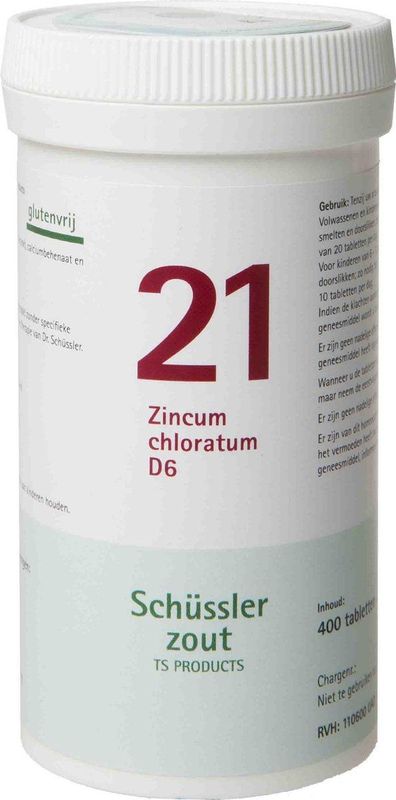 Pfluger Schussler Zout nr 21 Zincum Chloratum D6 - 1 x 400 tabletten