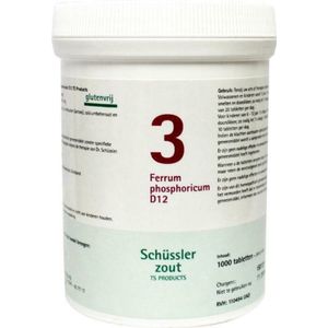 Pfluger Schussler Zout nr 3 Ferrum Phosphoricum D12 1000 tabletten