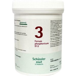 Pfluger Schussler Zout nr 3 Ferrum Phosphoricum D12 - 1 x 1000 tabletten