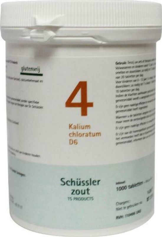 Pfluger Schussler Zout nr 4 Kalium Chloratum D6 - 1 x 1000 tabletten