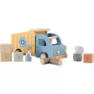 Little Dutch Set De Vehículos De Madera FSC – Incluye Coche De Bomberos, Policía Y Camión De Reparto, Compatible Con Trenes De Madera, Juguete Educativo Y Sostenible