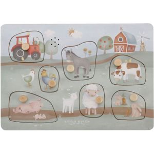 Little Dutch - Little Farm Geluidenpuzzel - Knoppuzzel - Hout - FSC-gecertificeerd