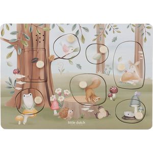 Little Dutch - Houten Geluidenpuzzel - Forest Friends - FSC - 7 Stuks