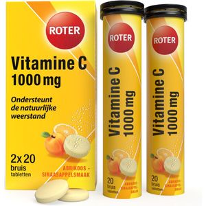 Roter Vitamine C 1000 mg sinaasappel & abrikoos duo 40 bruistabletten