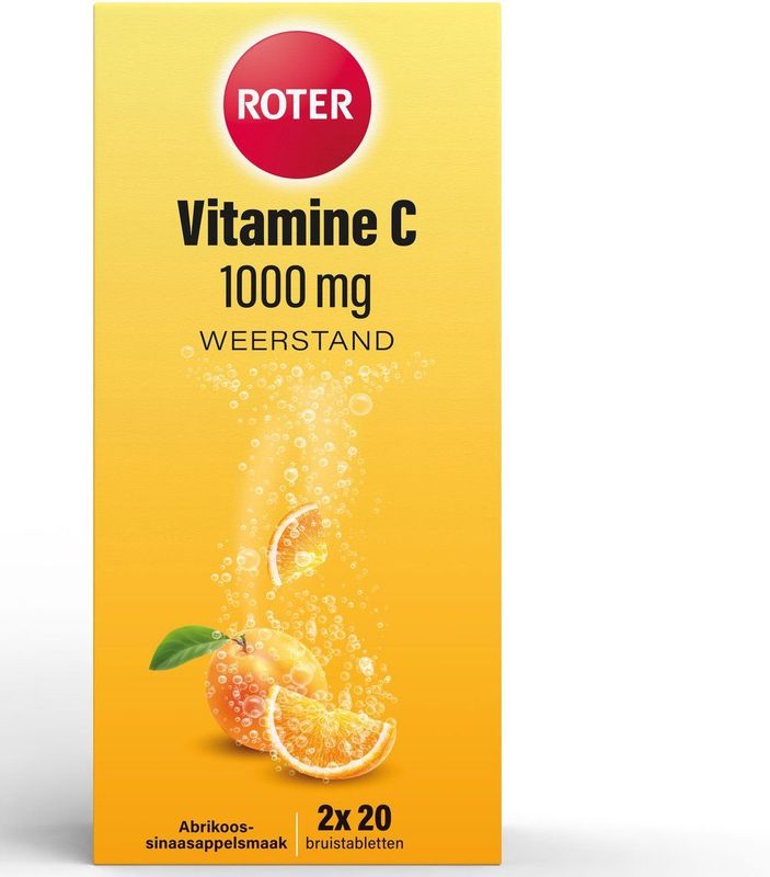 Roter Vitamine C Bruis - 1000 mg - 40 Bruistabletten