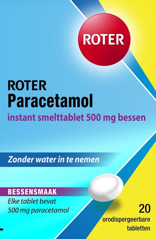 Roter - Paracetamol Smelt - Pijnstiller - Bessensmaak - 20 Smelttabletten