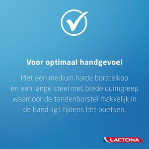 Lactona - Tandenborstel - Medium - Multi-tufted - Nylon Filamenten - Brede Duimgrip