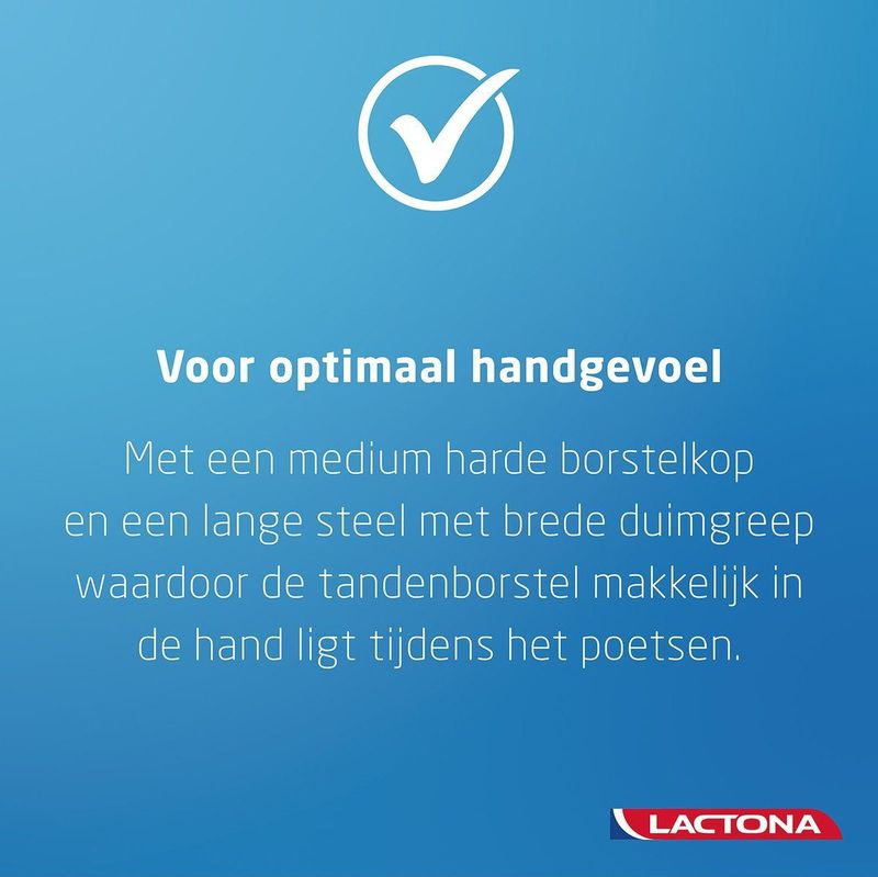 Lactona - Tandenborstel - Medium - Multi-tufted - Nylon Filamenten - Brede Duimgrip