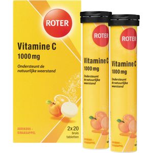 6x Roter Vitamine C Bruistabletten Sinaasappel Abrikoos 2 x 20 stuks