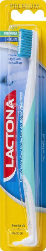Lactona - iQ+ - Tandenborstel - Medium - Nylon - Compacte Borstelkop