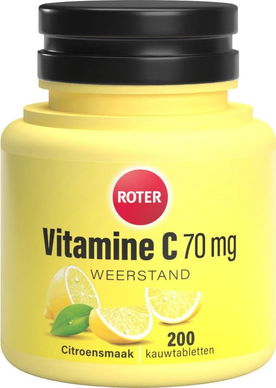Roter Vitamine C 70mg - Vitamine C ondersteunt je weerstand - 200 kauwtabletten met citroensmaak