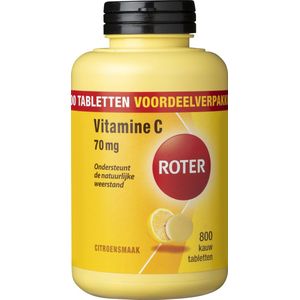 Roter Vitamine C 70mg - Vitamine C ondersteunt je weerstand - 800 kauwtabletten met citroensmaak