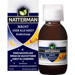 Natterman Nacht Voor Alle Hoest Kindersiroop - Voor nachtelijke droge en vastzittende hoest bij kinderen - Vermindert het hoesten in de nacht - Hoestdrank - Vanaf 1 jaar - Medisch hulpmiddel - 150 ml