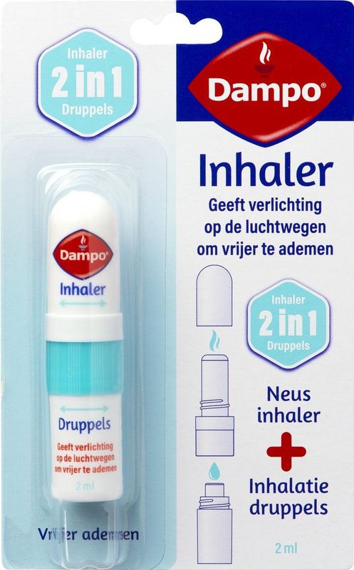 Dampo - 2-in-1 Inhaler - Inhaler en Druppels - Verlichting Luchtwegen