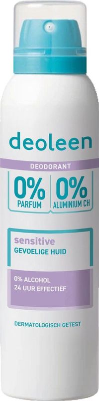 Deoleen - Deodorant Roller - 0% Sensitive - Hypoallergeen - Dermatologisch Getest