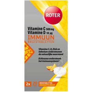 Roter Immuun Bruis - Vitamine C & D ondersteunen de weerstand & Echinacea verhoogt het immuunsysteem* - 40 bruistabletten
