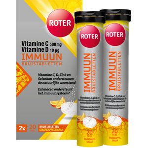 Roter Immuun Bruis - Vitamine C & D ondersteunen de weerstand & Echinacea verhoogt het immuunsysteem* - 40 bruistabletten