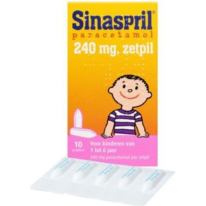 Sinaspril paracetamol 240 mg 10 zetpillen