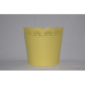 Plantenpot met bloemmotief 19x16 cm (2 stuks)