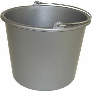 Huishoud emmer - grijs - kunststof - 12 liter - D29 x H35 cm - Emmers