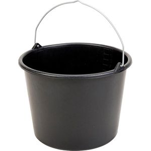 Bouwemmer 12 liter zwart