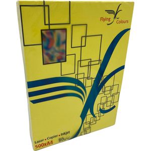 Flying Colours - Gekleurd Papier - 80 grams - 500 x A4 - Citroen Geel - Laser + Copier + Inkjet