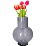 Hakbijl - Deborah - Bloemenvaas - Donker Grijs - Glas - D17 x H22 cm