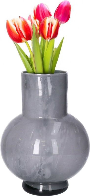 Hakbijl - Deborah - Bloemenvaas - Donker Grijs - Glas - D17 x H22 cm