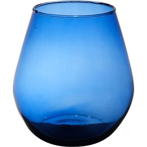 Bloemenvaas Billy - transparant blauw - eco glas - D25 x H30 cm - bol vaas
